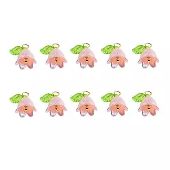 10pcs Transparent Flower Acrylic Pendant Charms Jewelry Making Accessories Elegant Earrings Necklace Decoration Keychain DIY белый