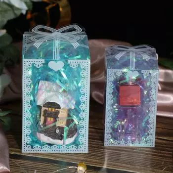 10pcs Transparent PVC Box Birthday Wedding Valentine Favor Box Cake Packaging Chocolate Candy Dragee Party Event Gift Box other