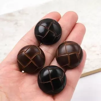 10pcs Turtle Buttons Leather Buttons Black Coat Windbreaker Coat Buttons Round Mushroom Button Clothing Loading Accessories 15mm