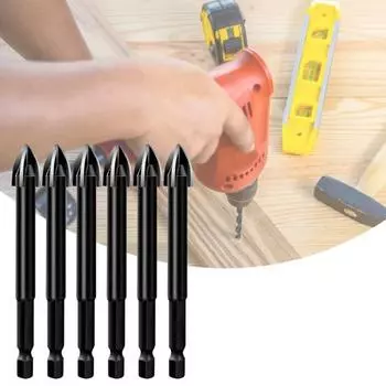 10 шт. Универсальное треугольное сверло с крестообразным углом, эффективный наконечник с низким сопротивлением и антикоррозийным покрытием 6mm