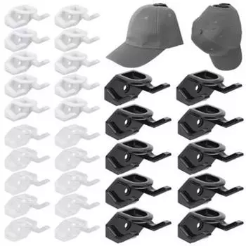 10Pcs Wall Mounted Baseball Caps Hangers Self Adhesive Baseball Cap Storage Rack Door белый