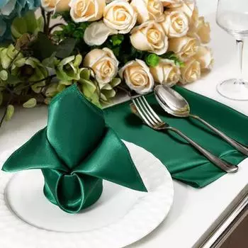 10pcs Washable Dinner Napkins Soft Table Napkins Romantic Satin Napkin Event
