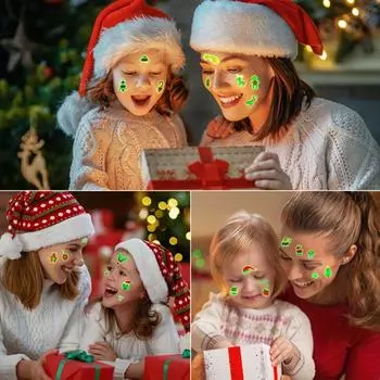 10Pcs Waterproof Christmas Tattoo Sticker Disposable Facial Temporary Tattoo Stickers New Year no.1