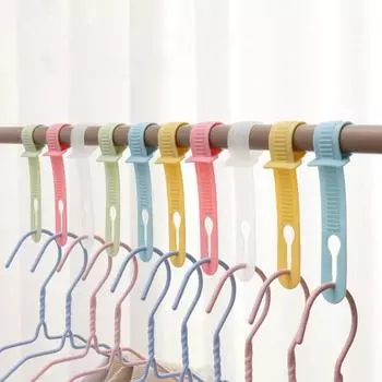 10pcs Windproof Clothes Hanger Buckle Clothes Rack Fixed Lock Button Rod Adjustment Hanger Non-slip Connecting Hooks