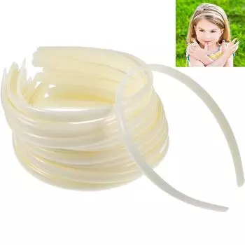 10Pcs Women White Plain Lady No Teeth Hairband Plastic Hair Band Headband Girl Hair Accessories
