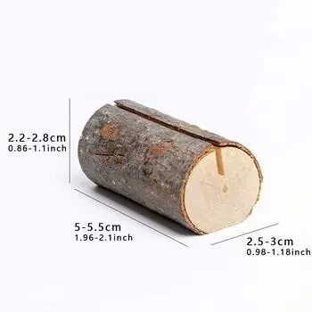 10pcs Wooden Name Place Card Holder Stand Table Menu Wood Photos Natural Folder Rustic Clips Party Wedding Party Desktop Decor