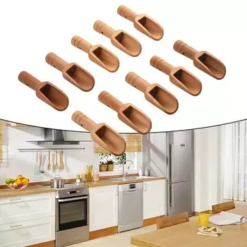 10pcs Wooden Spoon Milk Powder Scoop Condiment Spoons