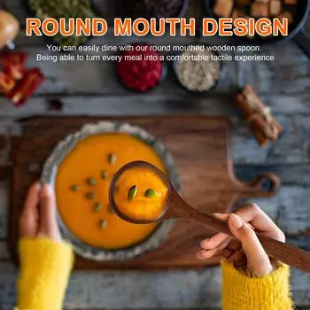 10Pcs Wooden Spoons for Honey 7.08 Inch Wooden Honey Spoons Round Mouth Wooden Teaspoons Unique Wood Table Spoons Wooden Spoons