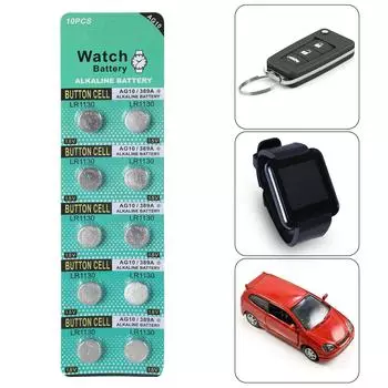 10PPpcs LR1130 AG10 плоские круглые батарейки 1,5 В с высоким выходом энергии для игрушечных часов калькуляторов пультов дистанционного управления