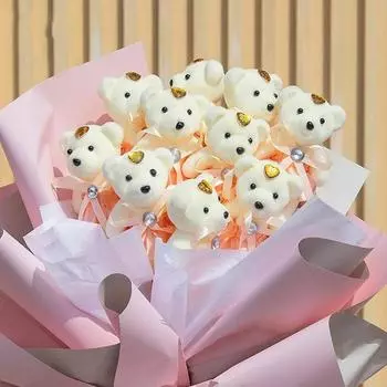 10шт 12см Медведь Цветочный букет Игрушка Мультфильм Кукла Пенопластовый букет Подарок Декор для вечеринки