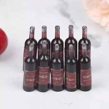 10шт 1/12 кукольный домик миниатюрные бутылки красного вина кукольный домик кухонные игрушки для еды вино красного