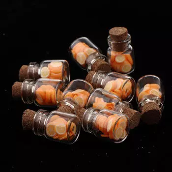 10шт 1:12 миниатюрных баночек с едой, кухонная мебель, аксессуары для кукольного домика, оранжевый цвет