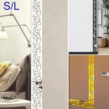 Настенные зеркальные акриловые 3D стикеры с рисунком для домашнего декора Gold S