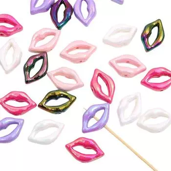 10шт акриловые бусины подвески для губ бусины для DIY браслет ожерелье ювелирных изделий фиолетовый