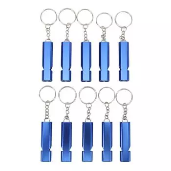 10шт аварийный свисток для выживания из алюминиевого сплава с высоким децибелом, двойные трубки, громкий свисток