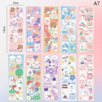 10шт блестящие милые животные кошка медведь декоративная наклейка для скрапбукинга Diy телефон A7