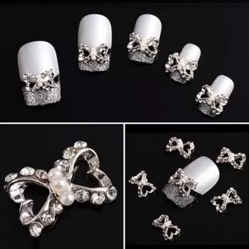 10шт блестящие стразы галстук-бабочка ногтей DIY наклейки украшения красота инструмент