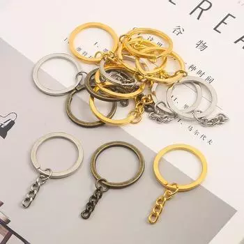 10шт брелок для ключей длинные круглые разделенные брелоки брелок для изготовления ювелирных изделий 20mm