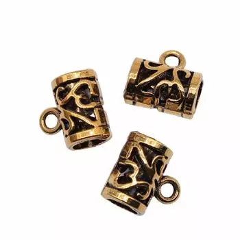 10шт бусины под залог, компоненты ювелирных изделий, аксессуары, цвет античное золото, цинковый сплав 12х12мм