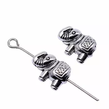 10шт Бусины Слон с Маленьким Отверстием Бусины Античное Серебро Цвет Цинковый Сплав 12X9мм