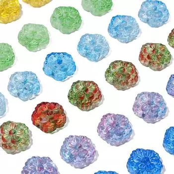 10шт хрустальные бусины цветок свободные бусины-разделители для DIY ожерелья браслета изготовления ювелирных изделий чёрный/синий