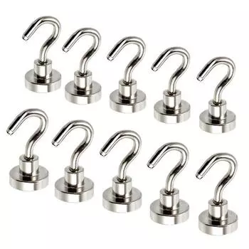 10шт D16 16мм ферритовые магнитные крючки N52 неодимовый держатель 5.5 кг сильный магнит