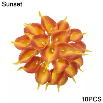10шт декор стола PU искусство калла лилия искусственный цветок поддельный букет растений Sunset
