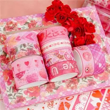 10 шт. набор бумажных васи-лент ко Дню святого Валентина 15 мм сладкие любовные письма клейкие ленты для маскировки наклейки для украшения дневника