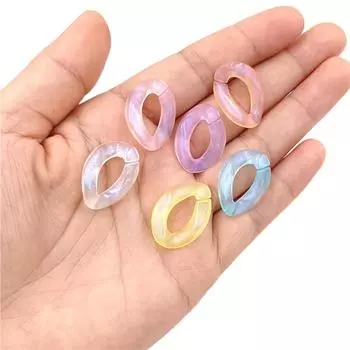 10шт флуоресцентные акриловые витые цепочки свободные бусины для изготовления браслетов и ювелирных изделий синий