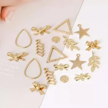 10шт геометрические подвески-шармы для изготовления ювелирных изделий Diy аксессуары для браслетов 8mm золотой