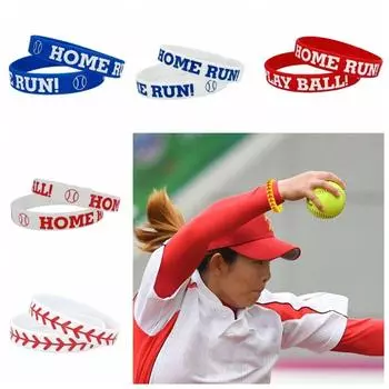 10шт игровой бейсбольный силиконовый браслет для хоумрана спортивные браслеты для бейсболистов синий/белый