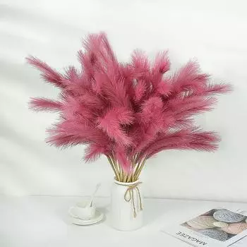 10шт. Имитация искусственного цветка тростника, букет для свадебного украшения, макет места проведения, товары для дома «сделай сам», искусственный шелк, пампасная трава, букет