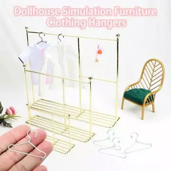 10шт имитация мини-вешалок для одежды с детальной оригинальной имитацией мебели