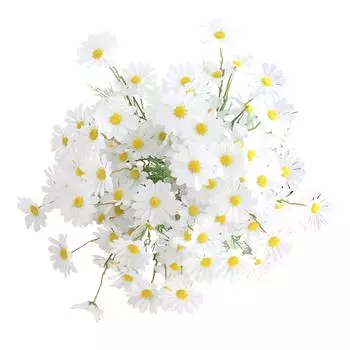 10шт искусственный шелк искусственный букет цветов маргаритки украшение для дома свадебная цветочная композиция садовый стол центральные украшения украшения One Size белый