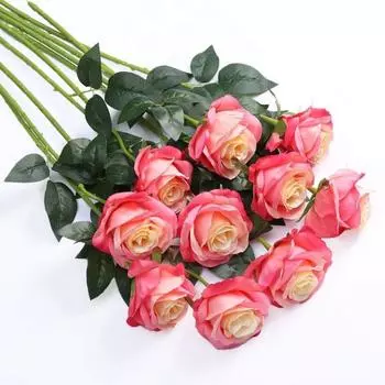 10шт искусственный шелковый цветок розы свадебный букет для домашнего декора свадебной вечеринки белый