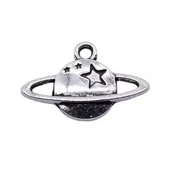 10шт Космическая Солнечная Система Сатурн Подвески Античное Серебро Цвет Цинковый Сплав 14X22mm