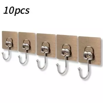 10шт крючки прозрачные прочные самоклеящиеся дверные настенные вешалки крючки присоски 10pcs