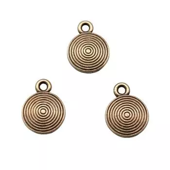 10шт круглые подвески кулон ожерелье античный бронзовый цвет 9х12мм