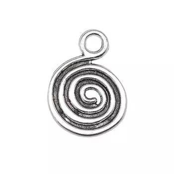 10шт круглые подвески-подвески античное серебро цвет цинковый сплав 17х12мм