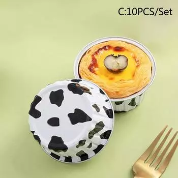 10шт круглые утолщенные алюминиевые фольги для выпечки печенья, кексов, кексов, выпечки, пирога, чашки