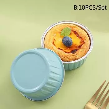 10шт круглые утолщенные алюминиевые фольги для выпечки печенья, кексов, кексов, выпечки, пирога, чашки