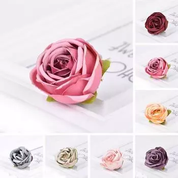 10шт макет сцены искусственная роза красиво шикарный цветущий искусственный цветок голова оранжевый