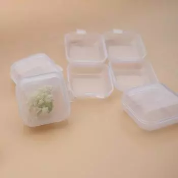 10шт маленькая коробочка квадратная прозрачная пластиковая коробка контейнер для хранения ювелирных изделий 10pcs