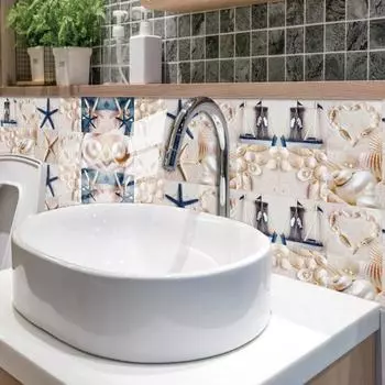 10шт маслостойкая наклейка на стену декоративная полезная наклейка в морском стиле 10cm