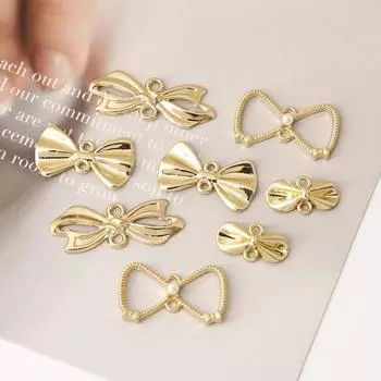 10шт металлический бант подвеска DIY ювелирные аксессуары фурнитура поставки для изготовления ювелирных изделий 01 золотой