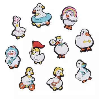 10шт милая утка серии мультфильм ПВХ подвески для обуви для украшения обуви 10pcs