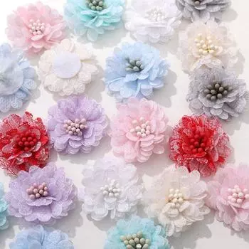 10шт многослойная аппликация из искусственной камелии ювелирные изделия аксессуары украшение платья бежевый