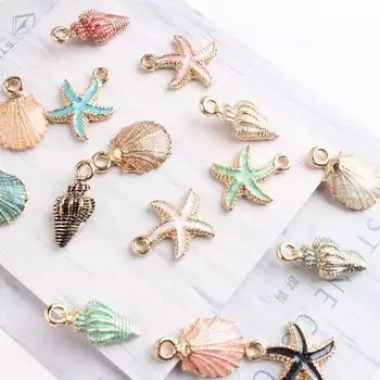 10шт океанская ракушка морская звезда подвески подвески ручной работы DIY изготовление ювелирных изделий Seashell