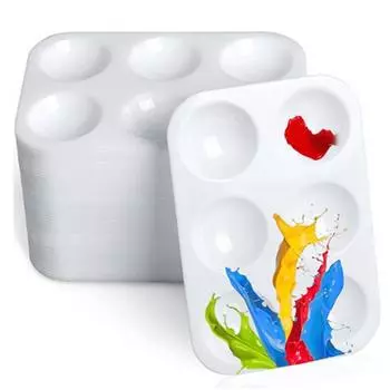 10шт пластиковая акварельная палитра прямоугольный художественный поднос для краски палитра поднос для рисования для студентов-художников 10pcs