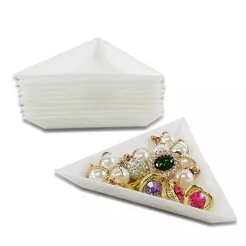 10шт пластиковые треугольные круглые бусины со стразами держатель для тарелки для дизайна ногтей Triangle.